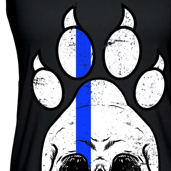 Blue Lives K9 Blue Thin Line Paw Ladies Essential Flowy Tank