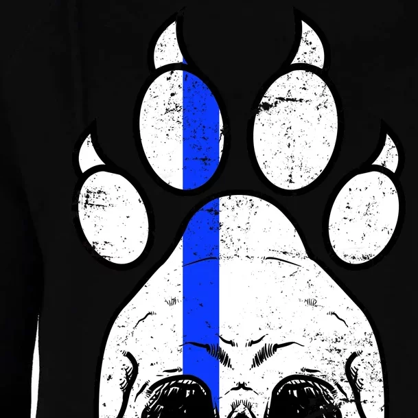 Blue Lives K9 Blue Thin Line Paw Womens Funnel Neck Pullover Hood