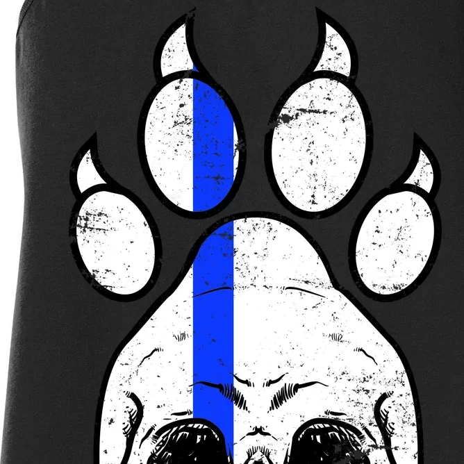 Blue Lives K9 Blue Thin Line Paw Women's Racerback Tank