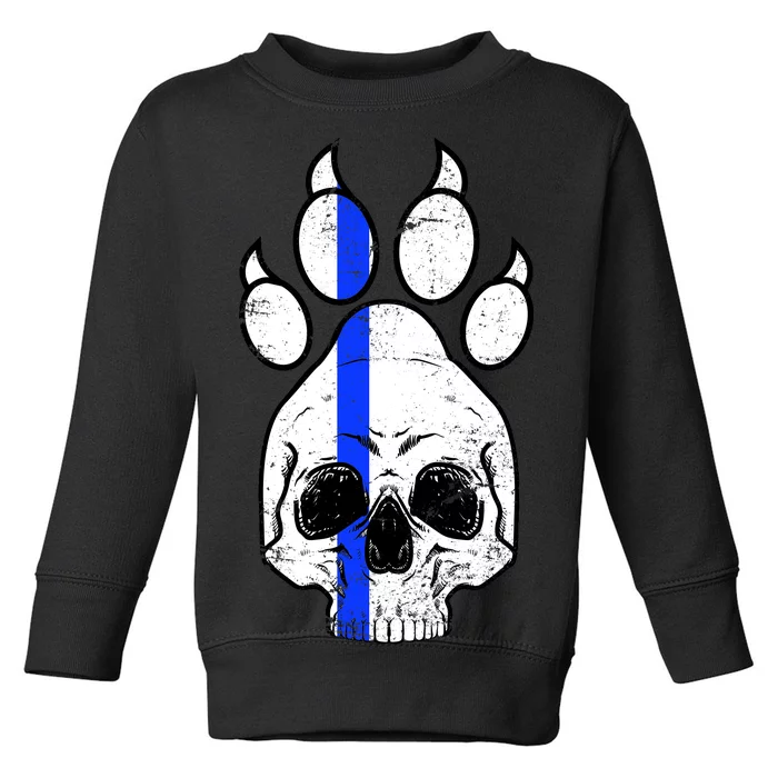 Blue Lives K9 Blue Thin Line Paw Toddler Sweatshirt