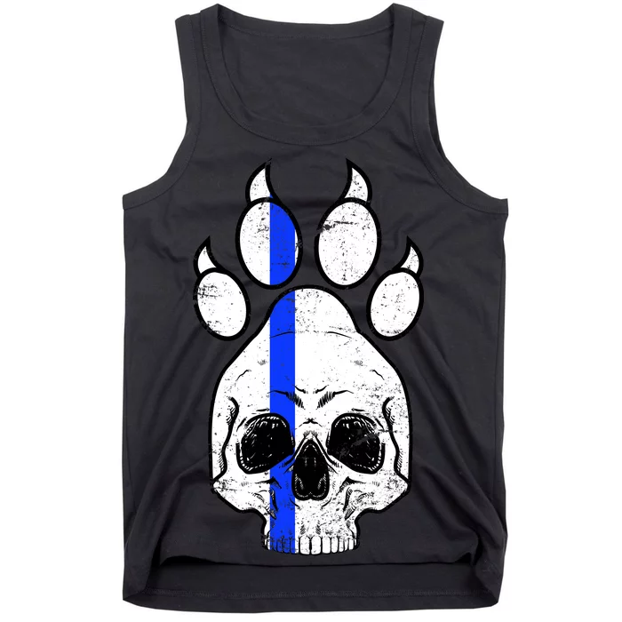 Blue Lives K9 Blue Thin Line Paw Tank Top