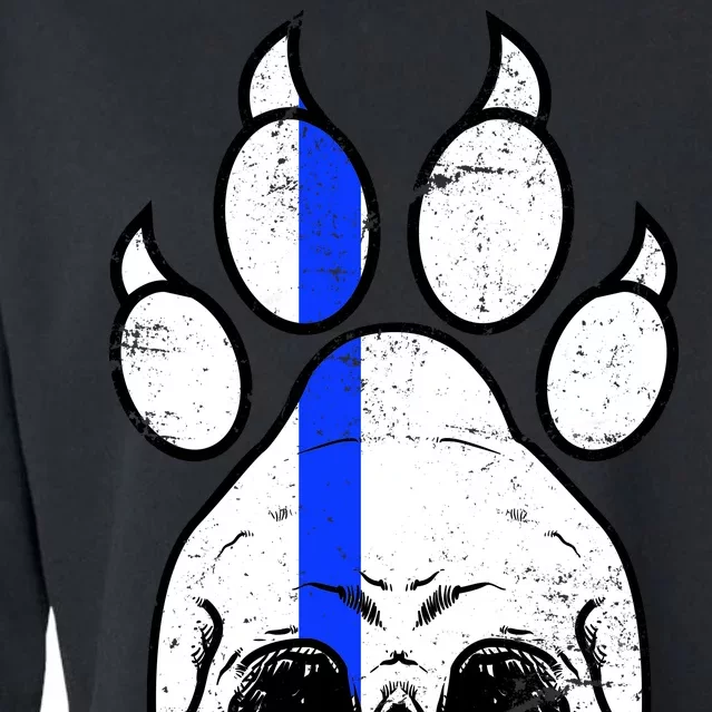 Blue Lives K9 Blue Thin Line Paw Cropped Pullover Crew