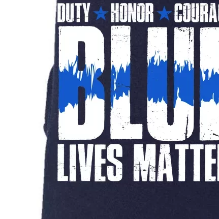 Blue Lives Matter Doggie 3-End Fleece Hoodie