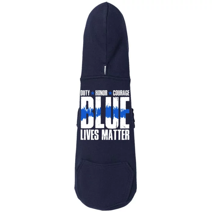 Blue Lives Matter Doggie 3-End Fleece Hoodie