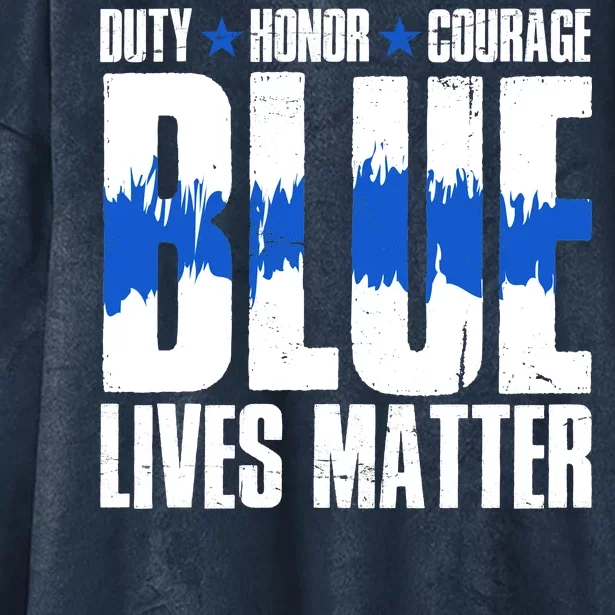 Blue Lives Matter Hooded Wearable Blanket