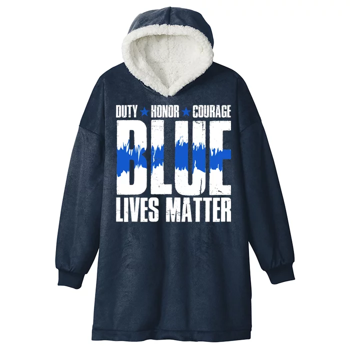 Blue Lives Matter Hooded Wearable Blanket