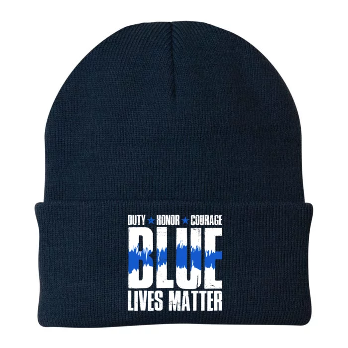 Blue Lives Matter Knit Cap Winter Beanie