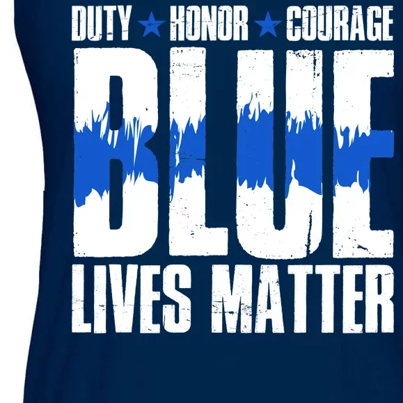 Blue Lives Matter Ladies Essential Flowy Tank