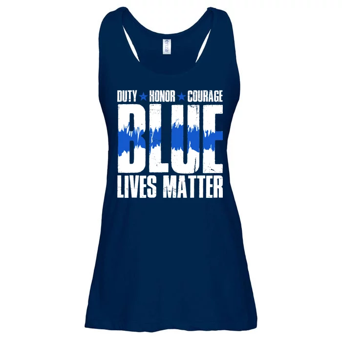 Blue Lives Matter Ladies Essential Flowy Tank