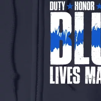 Blue Lives Matter Full Zip Hoodie