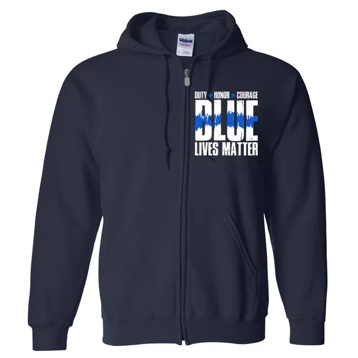 Blue Lives Matter Full Zip Hoodie