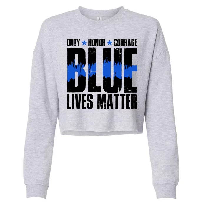 Blue Lives Matter Cropped Pullover Crew