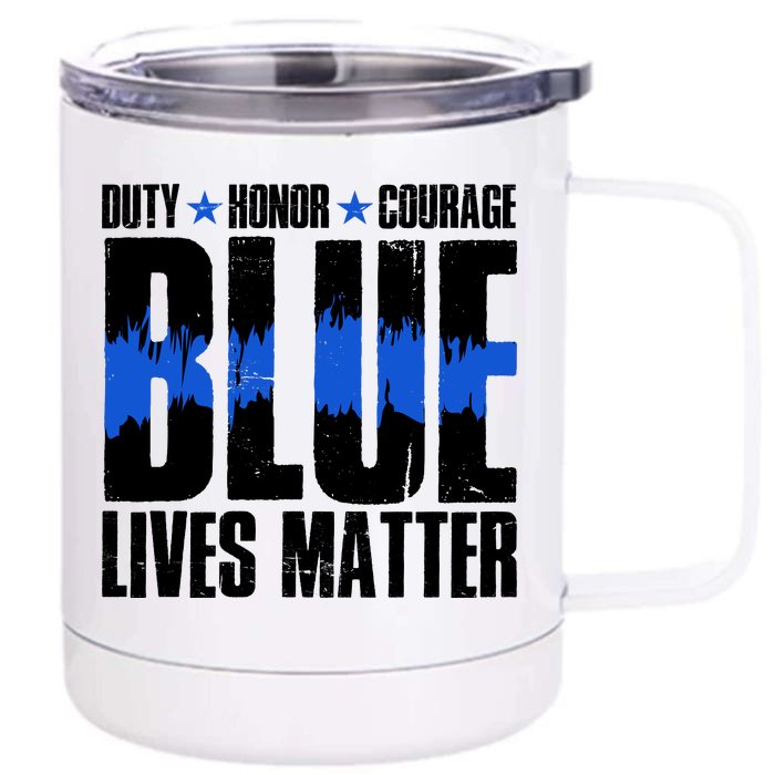 Blue Lives Matter Front & Back 12oz Stainless Steel Tumbler Cup