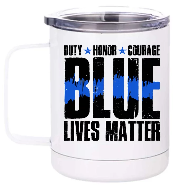 Blue Lives Matter Front & Back 12oz Stainless Steel Tumbler Cup