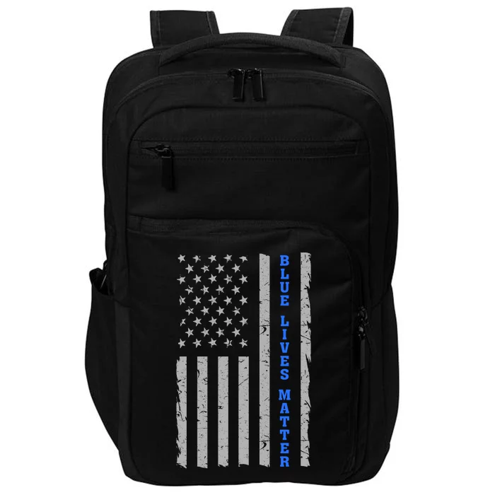 Blue Lives Matter Vintage Flag Impact Tech Backpack