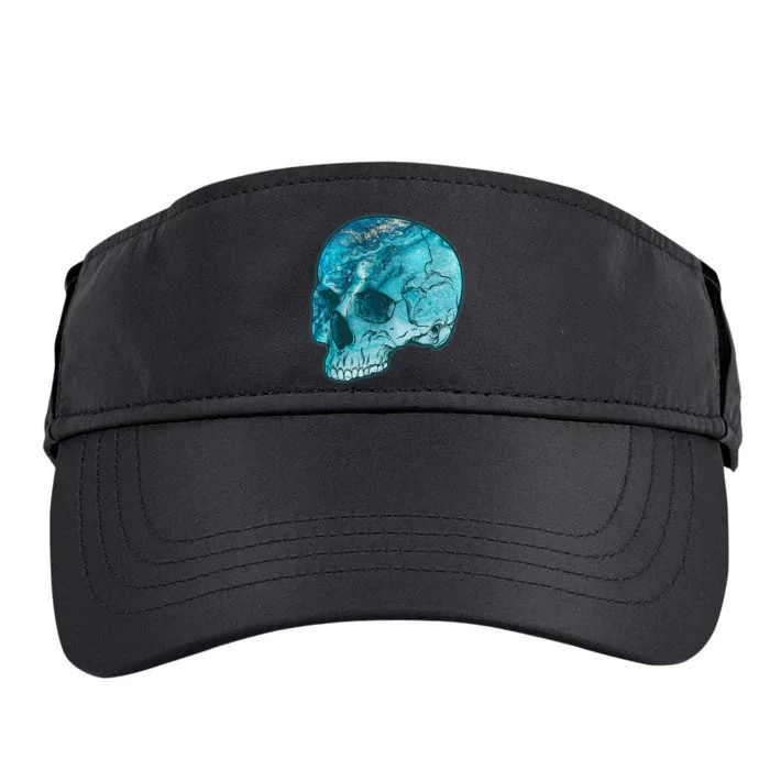 Blue Marble Patterned Skull Adult Drive Performance Visor