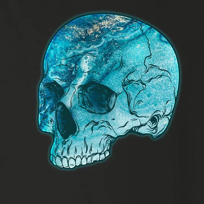 Blue Marble Patterned Skull Toddler Long Sleeve Shirt