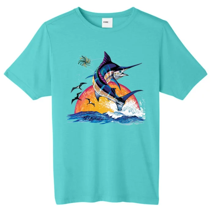 Blue Marlin Fish Sunset ChromaSoft Performance T-Shirt