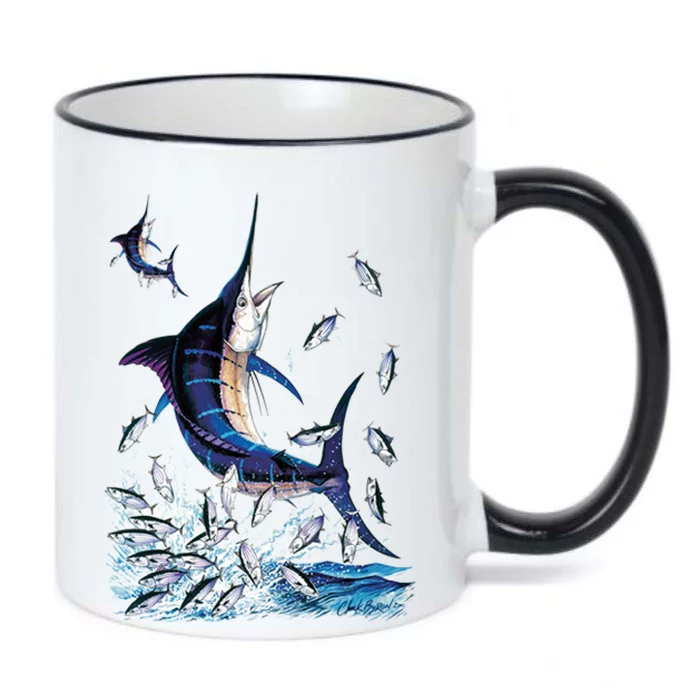 Blue Marlin Fishing Black Color Changing Mug