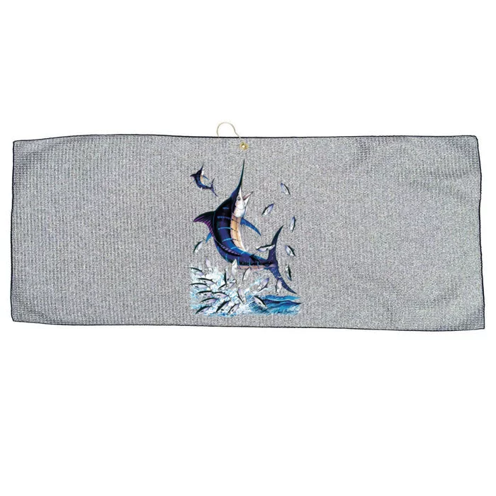 Blue Marlin Fishing Large Microfiber Waffle Golf Towel