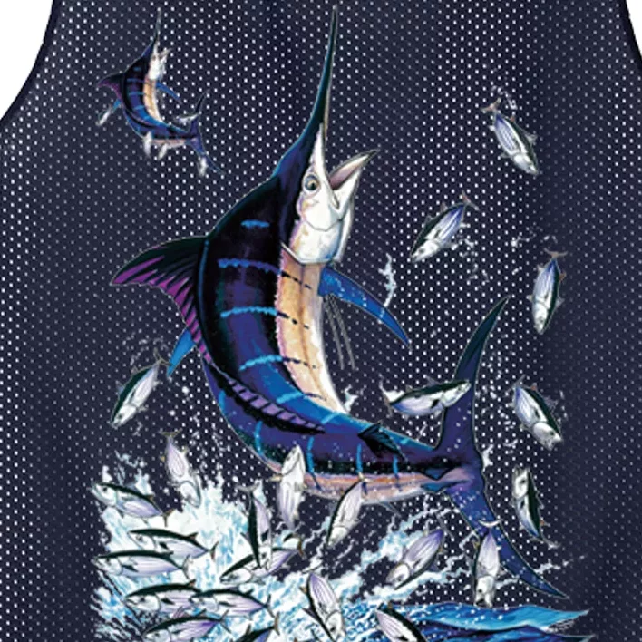 Blue Marlin Fishing Mesh Reversible Basketball Jersey Tank