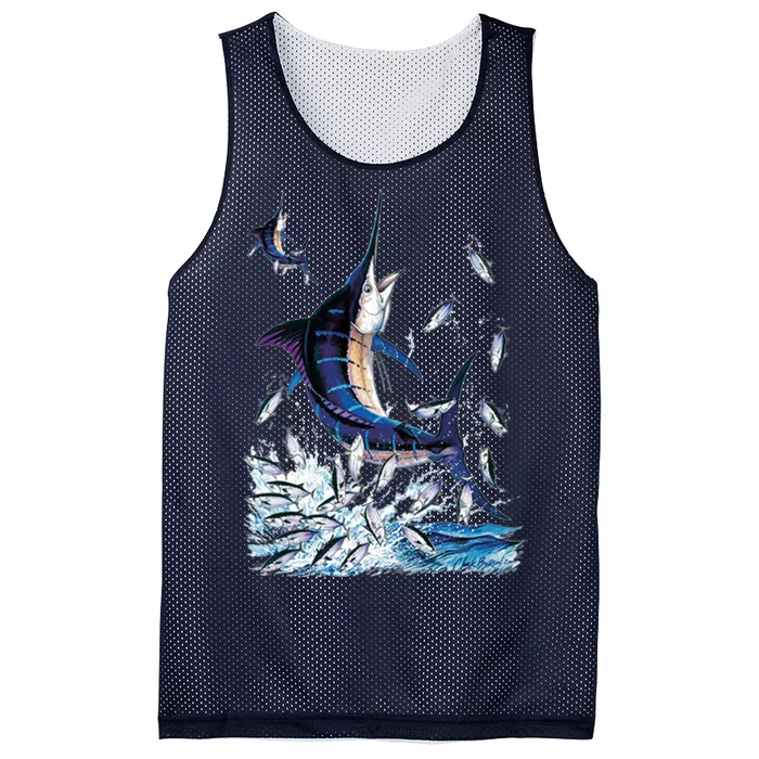 Blue Marlin Fishing Mesh Reversible Basketball Jersey Tank