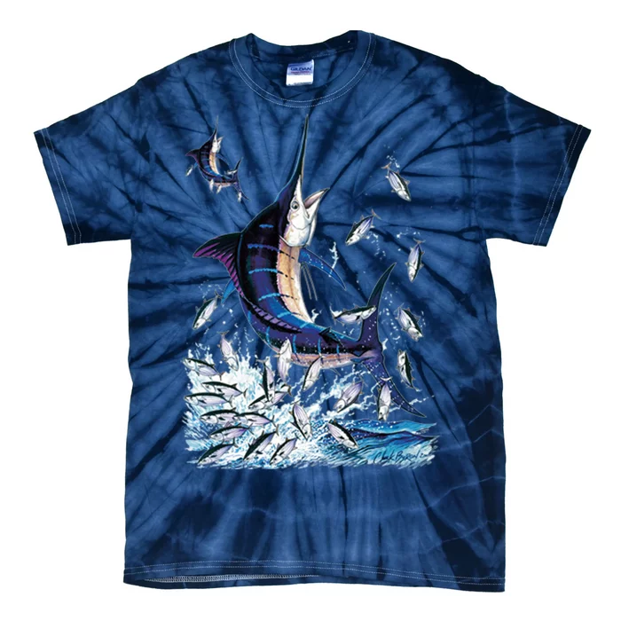 Blue Marlin Fishing Tie-Dye T-Shirt