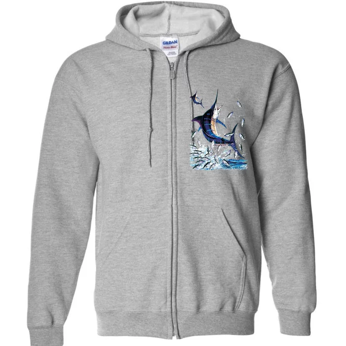 Blue Marlin Fishing Full Zip Hoodie