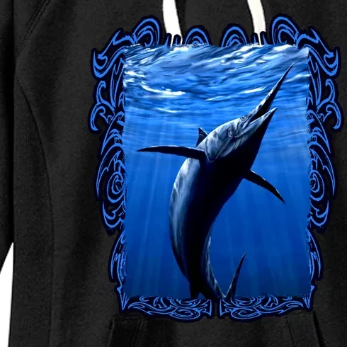 Blue Marlin Underwater Women's Fleece Hoodie