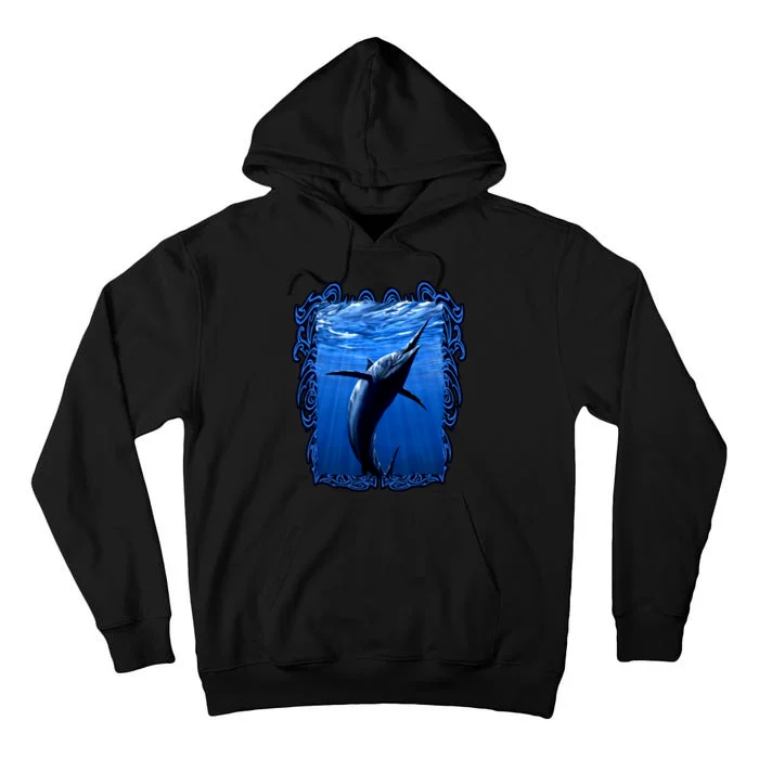 Blue Marlin Underwater Tall Hoodie