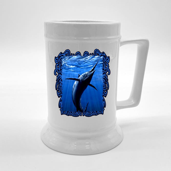 Blue Marlin Underwater Front & Back Beer Stein