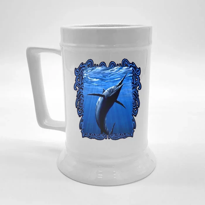 Blue Marlin Underwater Front & Back Beer Stein