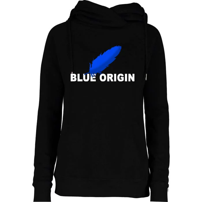 Blue Origin Feather Logo Womens Funnel Neck Pullover Hood