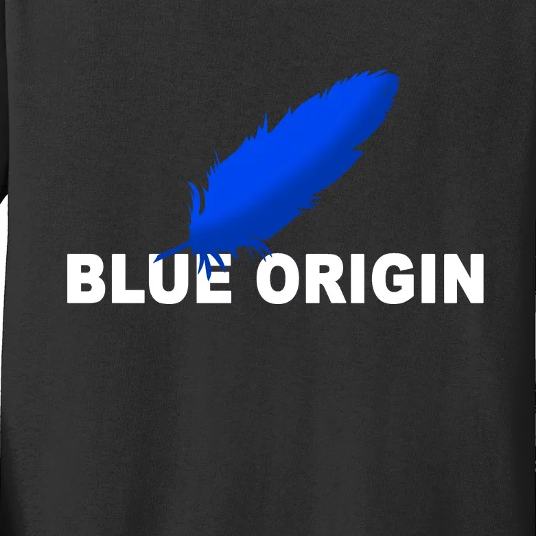 Blue Origin Feather Logo Kids Long Sleeve Shirt