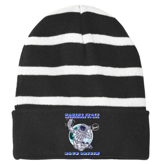 Blue Origin Making Space Accessible To All Striped Beanie with Solid Band