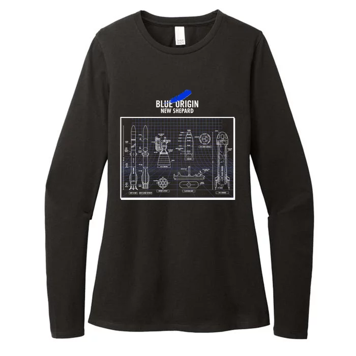 Blue Origin New Shepard Spaceship Blueprints Womens CVC Long Sleeve Shirt