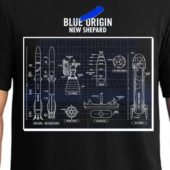 Blue Origin New Shepard Spaceship Blueprints Pajama Set