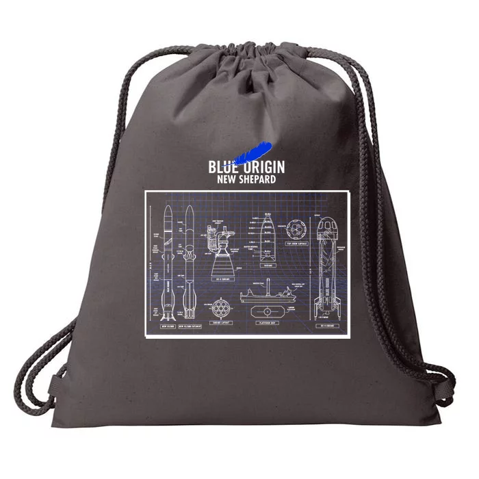 Blue Origin New Shepard Spaceship Blueprints Drawstring Bag