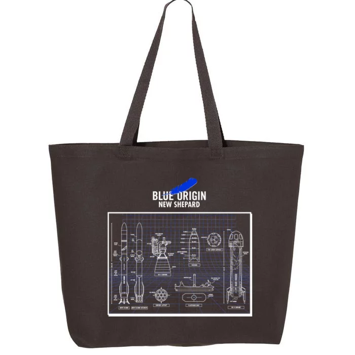 Blue Origin New Shepard Spaceship Blueprints 25L Jumbo Tote