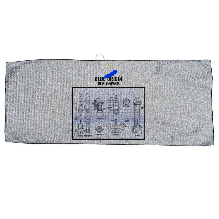 Blue Origin New Shepard Spaceship Blueprints Large Microfiber Waffle Golf Towel