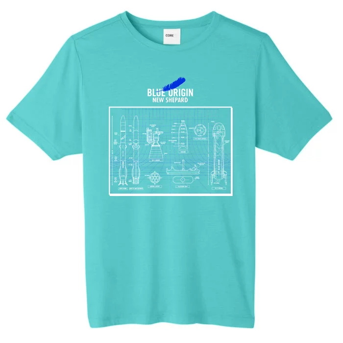 Blue Origin New Shepard Spaceship Blueprints ChromaSoft Performance T-Shirt