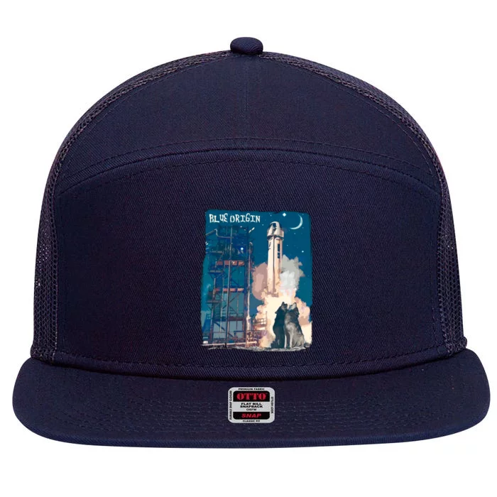 Blue Origin Space Launch 7 Panel Mesh Trucker Snapback Hat