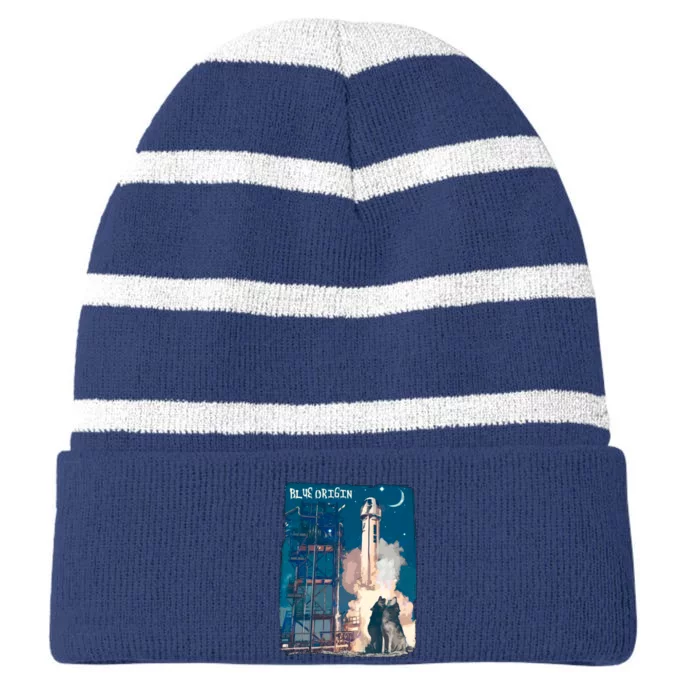 Blue Origin Space Launch Striped Beanie with Solid Band