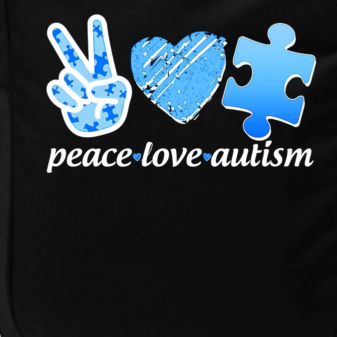 Blue Peace Love Autism Impact Tech Backpack