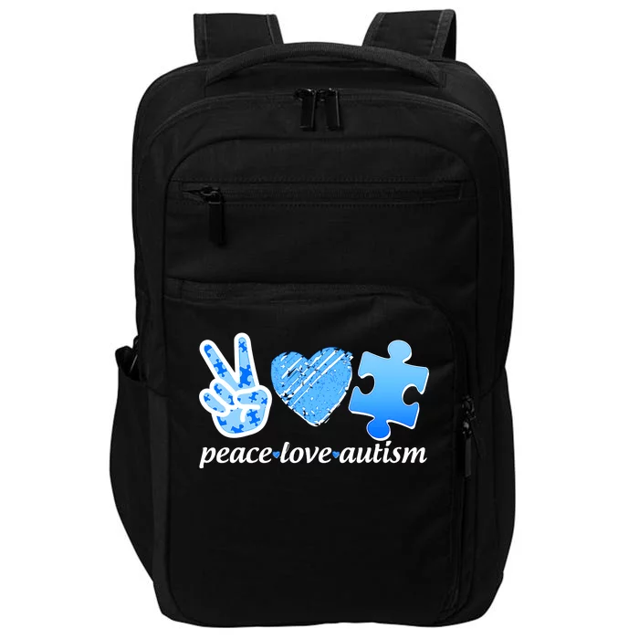 Blue Peace Love Autism Impact Tech Backpack