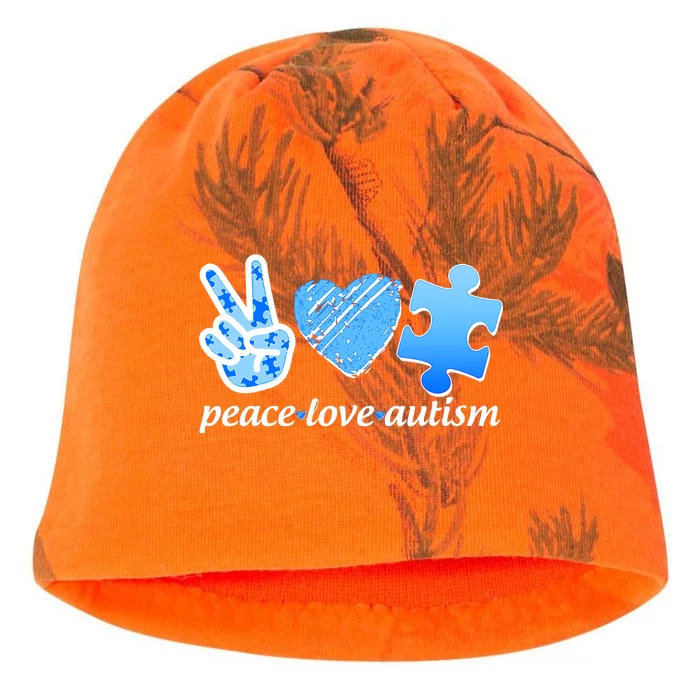 Blue Peace Love Autism Kati - Camo Knit Beanie