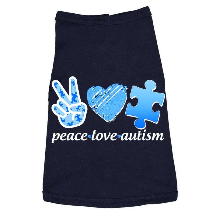 Blue Peace Love Autism Doggie Tank