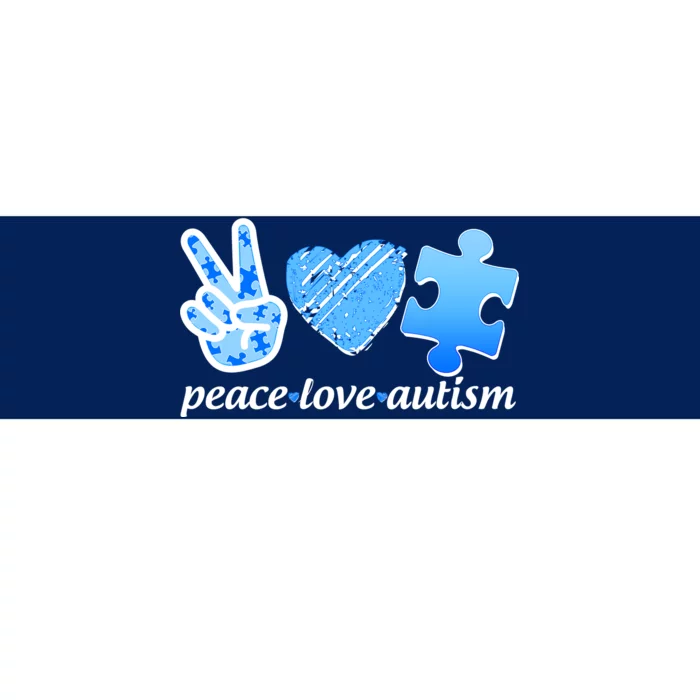 Blue Peace Love Autism Bumper Sticker