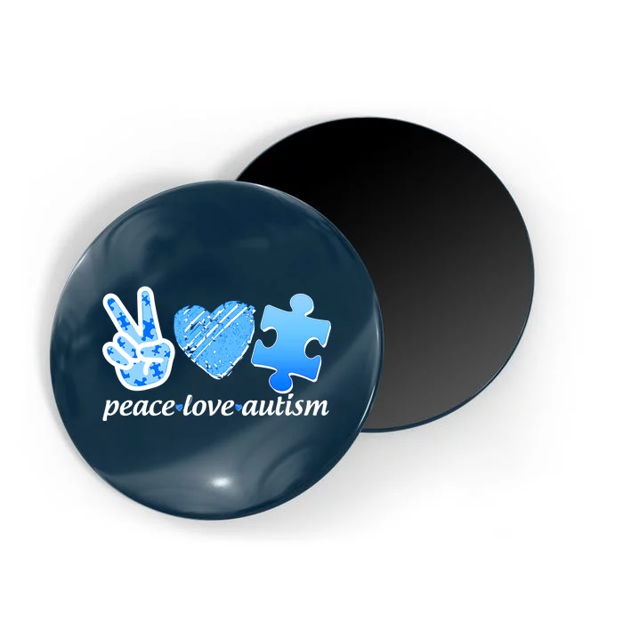 Blue Peace Love Autism Magnet