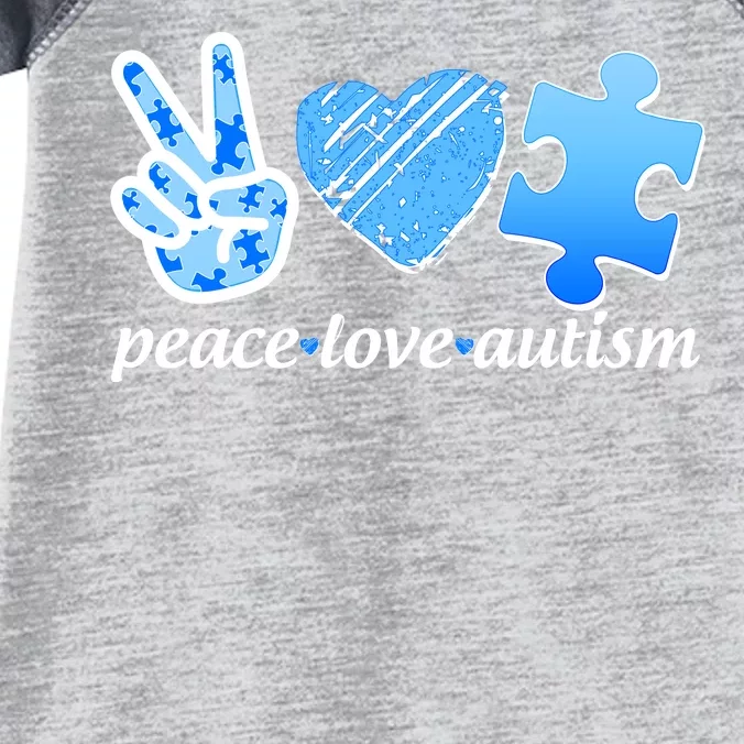 Blue Peace Love Autism Infant Baby Jersey Bodysuit